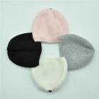 Wholesale Baby Beanie Hats Knitted Angora Real Fur Pom Customize Kids Custom Hat