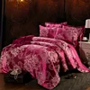 Colorful silk Cotton Satin jacquard quality duvet cover bedding sheet sets comforter set