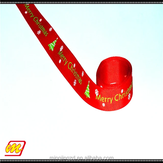 customized hot sell of printed christmas gift ribbon