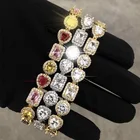 18k Gold Plated Women CZ Diamond Iced Out Crystal Link Bracelet Jewelry