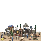 wooden amusement park outdoor play slide outdoor playground for toddlers