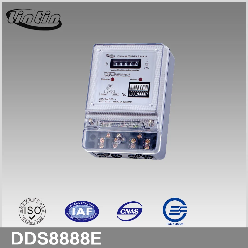 dds8888 single phase two wire digital cyclometric electric kwh