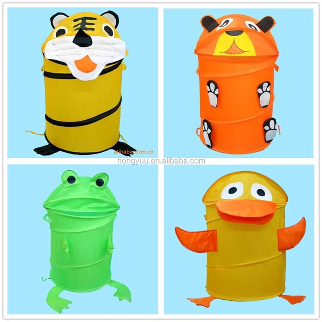 kids cute decorative animal shape folding laundry hamper
