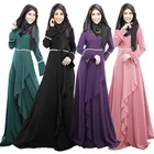 017#Dubai cheap lace cardigan muslim dress plus size robe Turkey manufacture abaya kaftan for Islamic women clothing