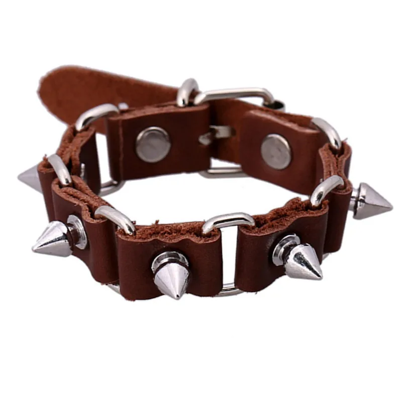 sh06-5 Hot Sale Punk Bullet Bracelets Vintage Leather Bracelets 2015 High-end Alloy Bracelets For Men&Women Factory Price