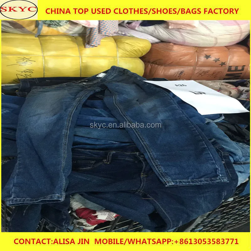 Second hand clothing Europe styles fashionable used clothes ladies jean pants hot sale for Africa buyers