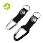 Aluminum Carabiner Compass keychain, Cheap wholesale D shaped metal Carabiner/strap carabiner