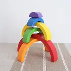 Mini room decor Wooden Rainbow Stacking toys kids