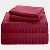 1600 series Hotel Collection Red Damask Stripe Microfiber Bed Sheet Set