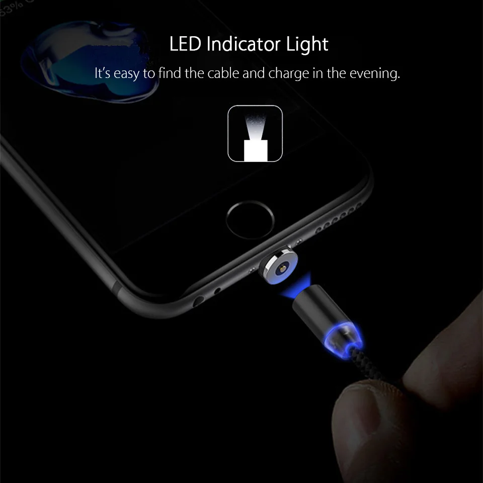 Hot Amazon Light Micro Type C Multi 3 in 1 Nylon Braided Automatic Adsorption Magnetic USB cable wire - ANKUX.COM