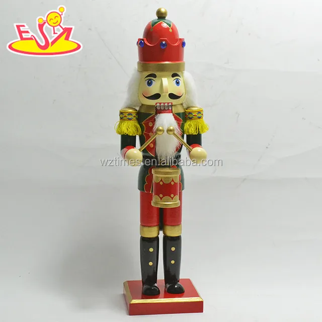 wholesale attractive wooden nutcracker ornament toy with drum