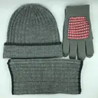 Wholegarment winter seamless knit adult suit gloves hat and scarf