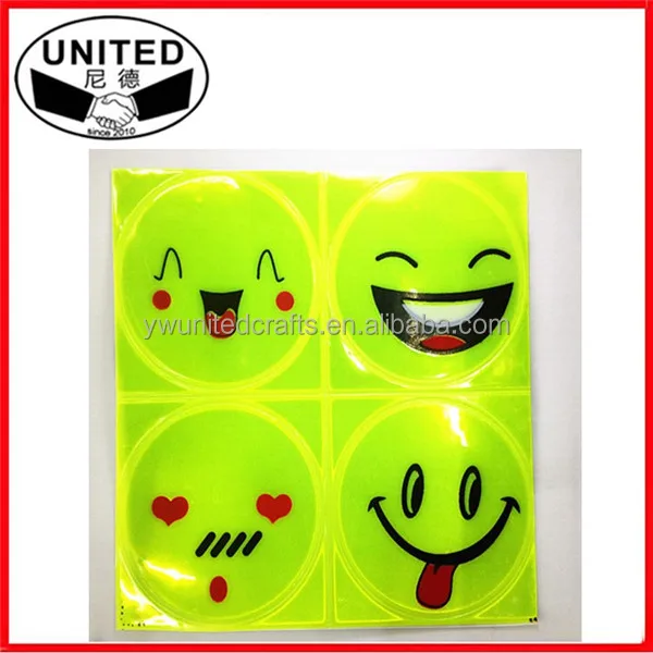 gifts funny shape round pvc reflective stickers safety for