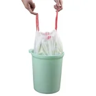 55 Pcs/Rolls Colorful Clear On Roll Recyclable Trash Draw String Cheap Custom Ldpe Material Plastic Garbage Bag
