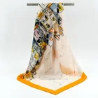 No MOQ Custom Printed 35" Large Square Silk Scarf Hijab