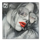 Woman Flaming Lip Framed Picture Artwork Handmade Oil Painting for Wall Decor