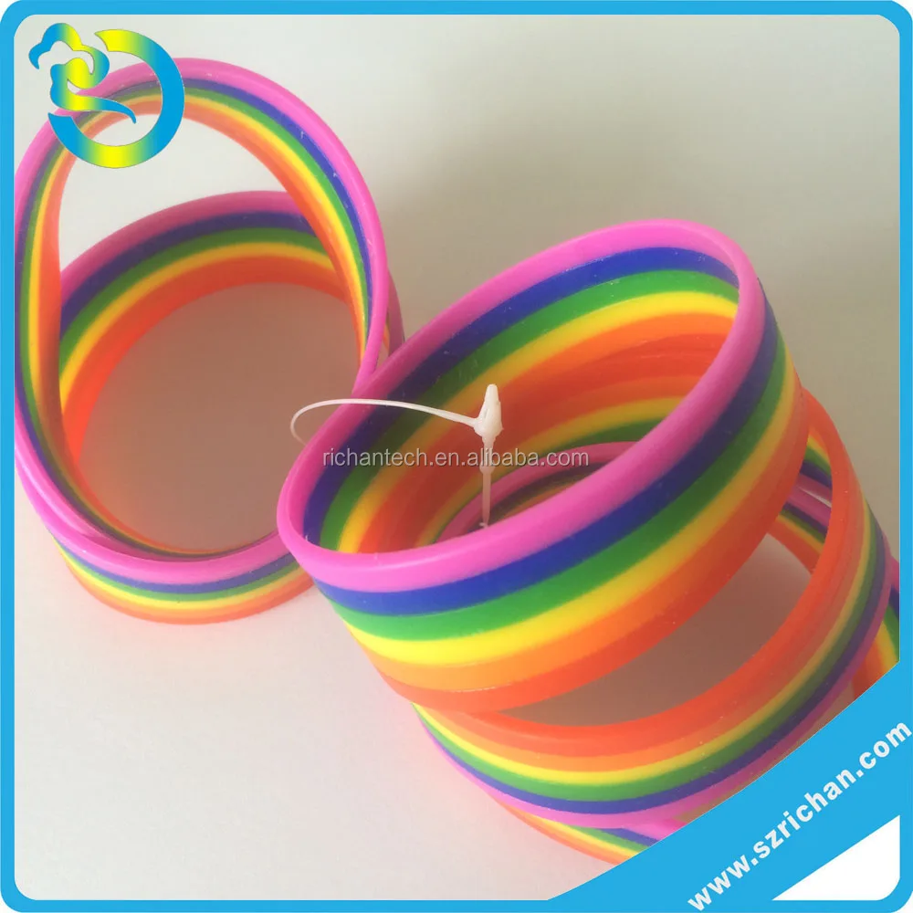 promotional gift silicone material 6 layers strips tricolors