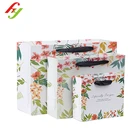 New Design Turn Top Gift Bags With Custom Children Clothing Logo Paper Shopping Bag with Cotton Handle