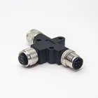 T-Splitter Connectors A B D Code 3 4 5 8 12 Pin One Male to Two Female M12 T-Connector