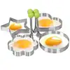 Stainless steel star shapes pan fried egg ring egg mould with handle