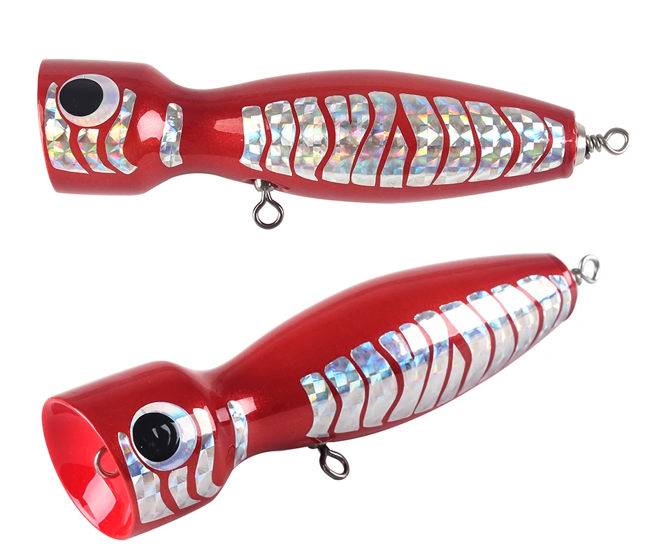 60g 100g 120g Je Topwater Wooden Poppers Gt Surface Popping Lures Deep