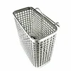 Small Square Cutlery Sink Rack Storage Round Hole Stainless Steel Perforated Basket