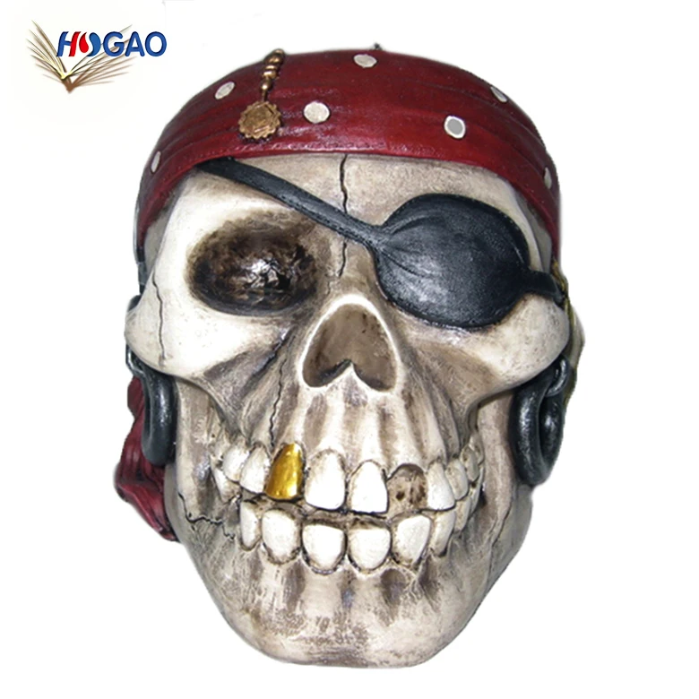 Good quality retro wholesale resin decorative artificial life-size skull