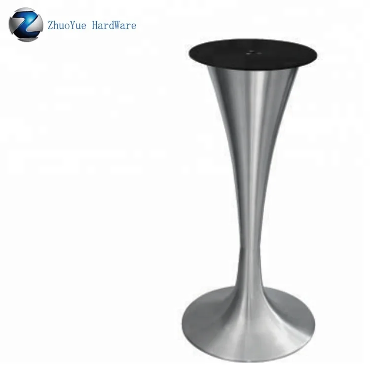 Mi Siècle Chrome Saarinen Style tulipe pied de table en aluminium tulipe à manger trompette Table De Tulipe À Manger Table D'appoint