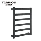 TARRIOU Stainless Steel Electric Heated Towel Rack Black For Bathroom