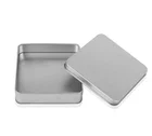Custom silver small square tin box for cosmetic packaging