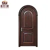 China manufacturing front door arched solid wooden design door