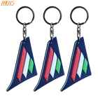 Custom OEM key Holder PVC Rubber Flag Keychain Custom PVC Keyring