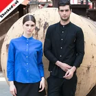 New style men and women autumn and winter hotel work uniforms coffee shop waiter overalls long sleeve shirt