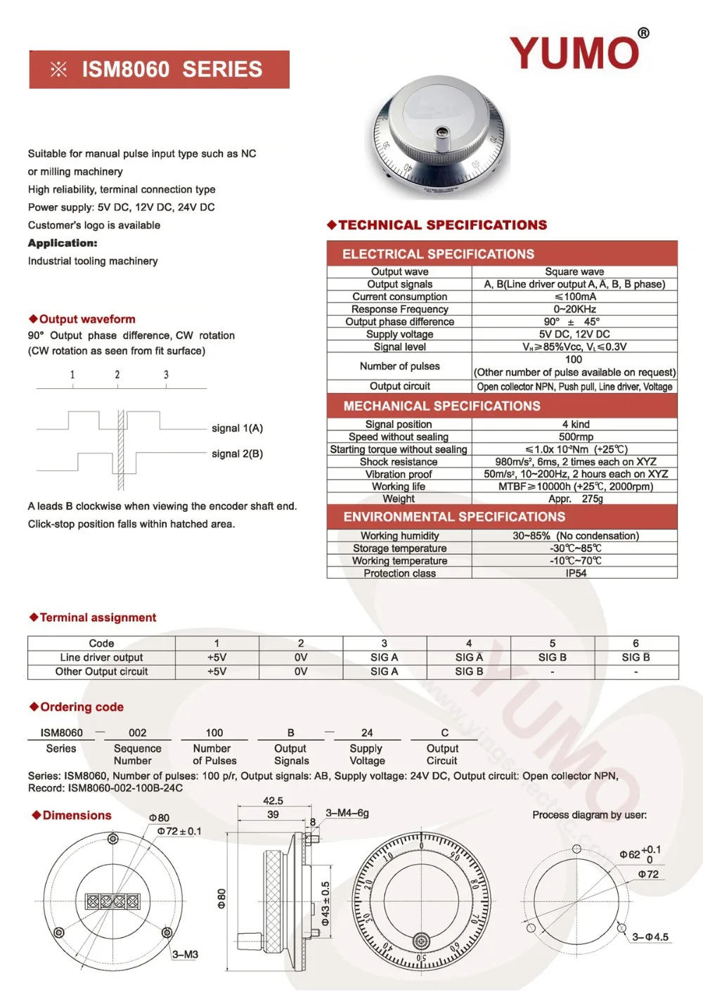 Ism8060 80mm 100 Ppr Pulse 5v Dc Manual Pulse Generator Cnc Handwheel