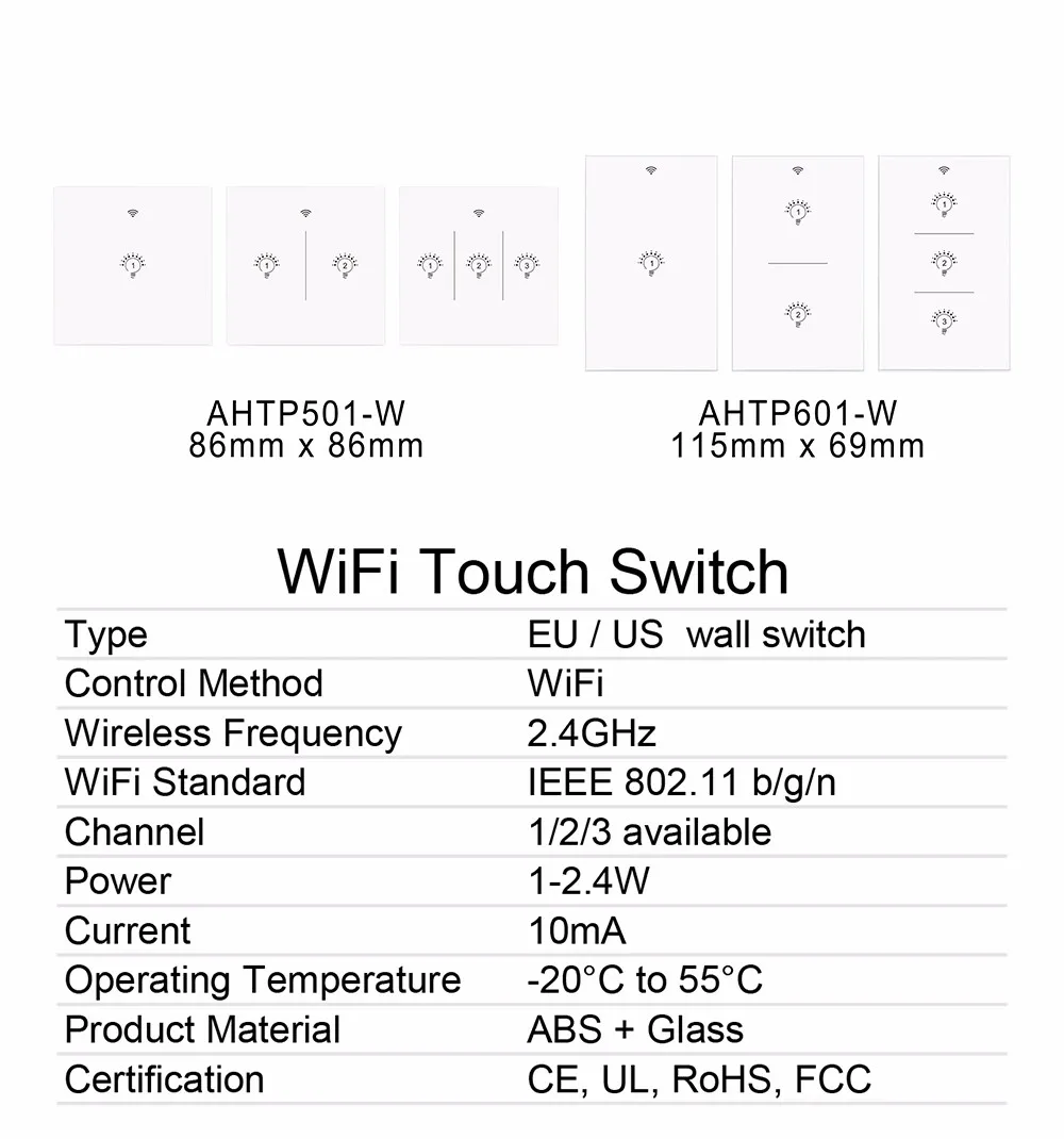 zigbee wireless control dimmable touch electrical wall switches for us - ANKUX.COM