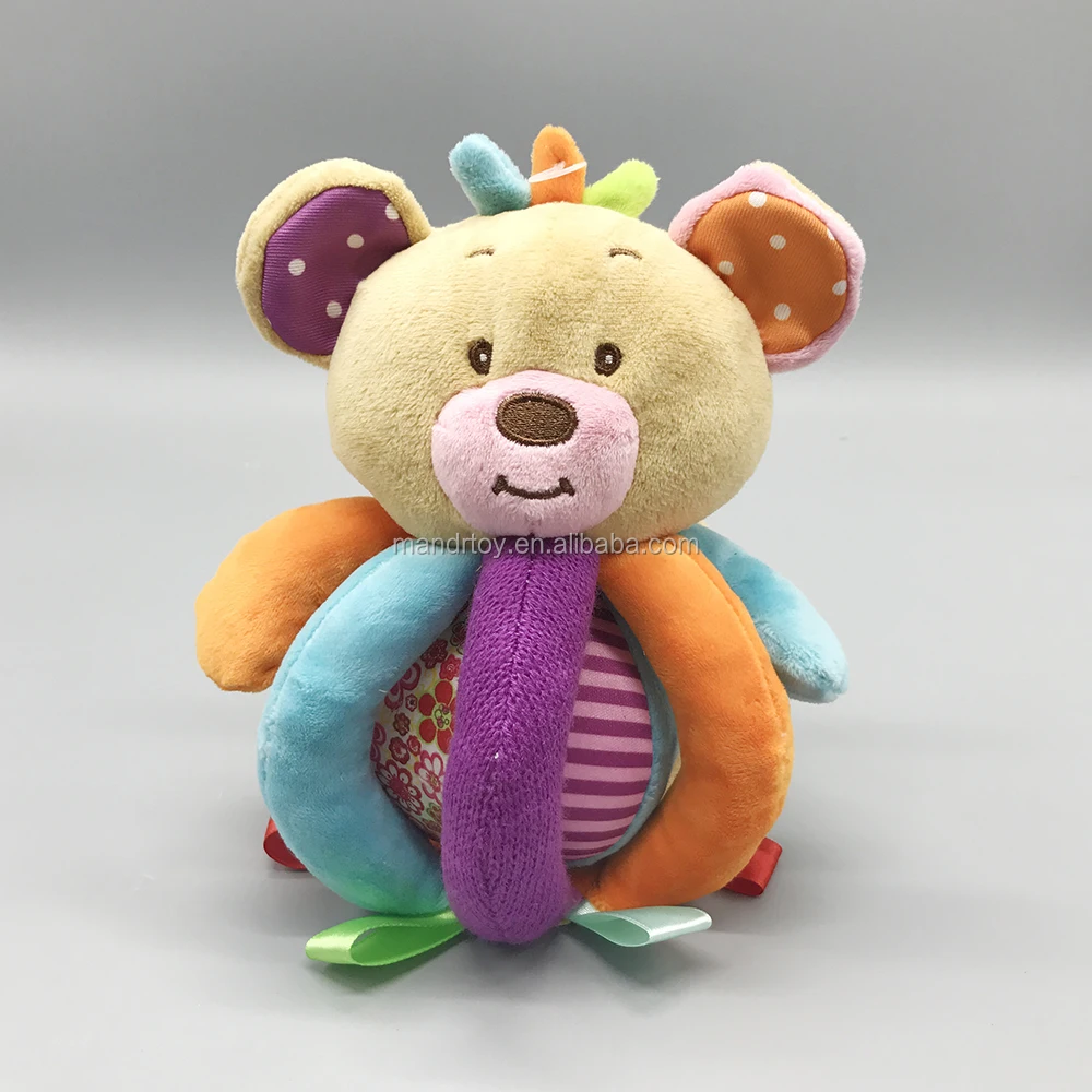 & astm test passed safe baby gift bear soft plush baby ball toy