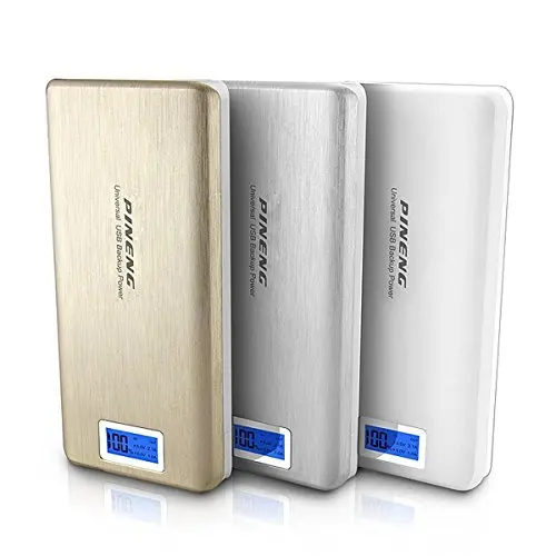 2A DUAL USB POWER BANK 20000MAH!Power bank 18650 display with flashlight SILVER GOLDEN cheaper than Vinsic Xiaomi POWER BANK