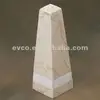 Champagne Marble 10" Obelisk w/Hand Carved