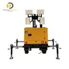 Mobile Diesel Generator Light Tower for Mining Construction Field with Hydraulic vertical telescopic mast