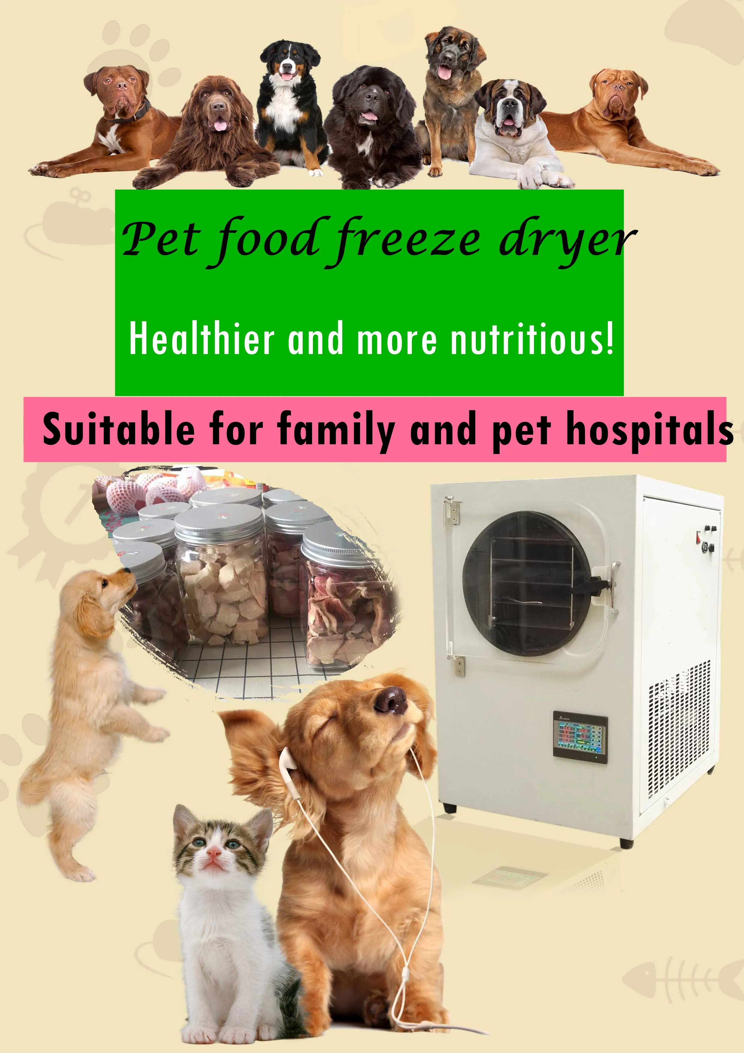 small dog cat food vacuum freeze dryer machine