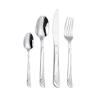 Cheap new design silver color 4pcs 304 stainless steel cutlery dinnerware set