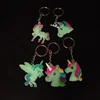 New Promotion Toys Soft PVC Key Ring Glow In The Dark 2D Unicorn Shaped Keychain For Kids