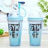 New style GYM creative large pacacity juice portable straw AS plastic beverage milk tea straw cup water bottle