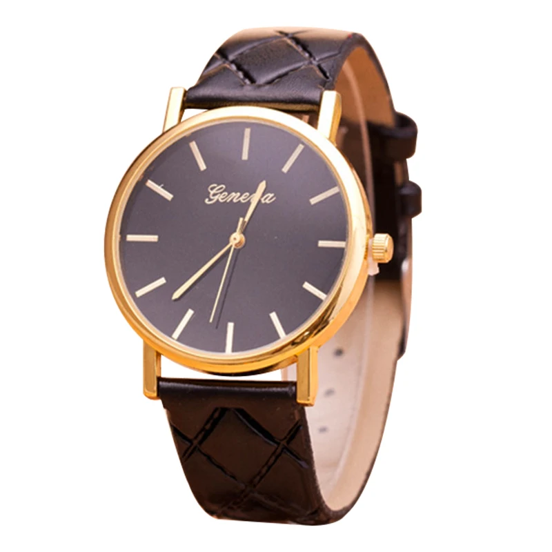 2015 Geneva Watch Women Fashion Quartz Watches PU Leather Women Casual Dress Wristwatches relogios feminino montre femme n021