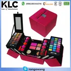All-In-One Makeup Kit in Highly Fashionable Red Leather Train Case/Leather Cosmetic case/Aluminum Makeup box