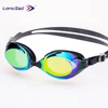 Colorful custom logo mirror lens adjustable nose goggle uv protection cheap swim goggles