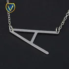 factory whoseles metal logo maker designs aluminum chain necklace alphabets chain pendant