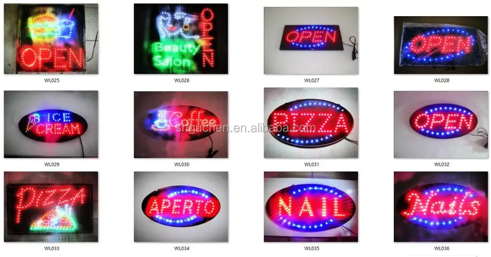 FITNATE LED Open Sign 19x10 Inches With Remote Control - Red & Blue Store Front Sign