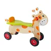 wooden Fawn balance bike toy with 4 wheels keep the kids safe and confirmtable