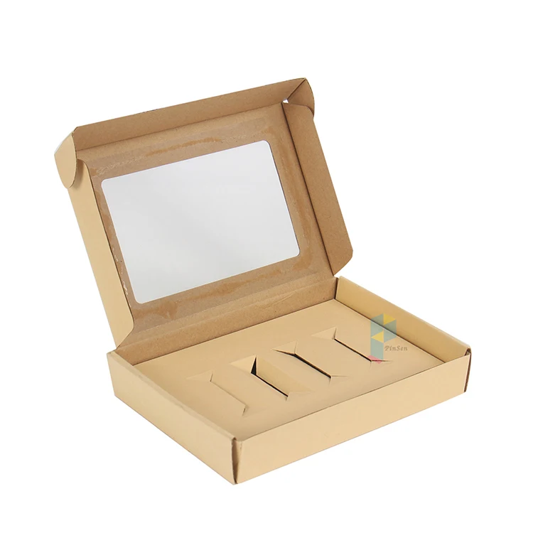 brown top paper gift box kraft boxes with clear lids